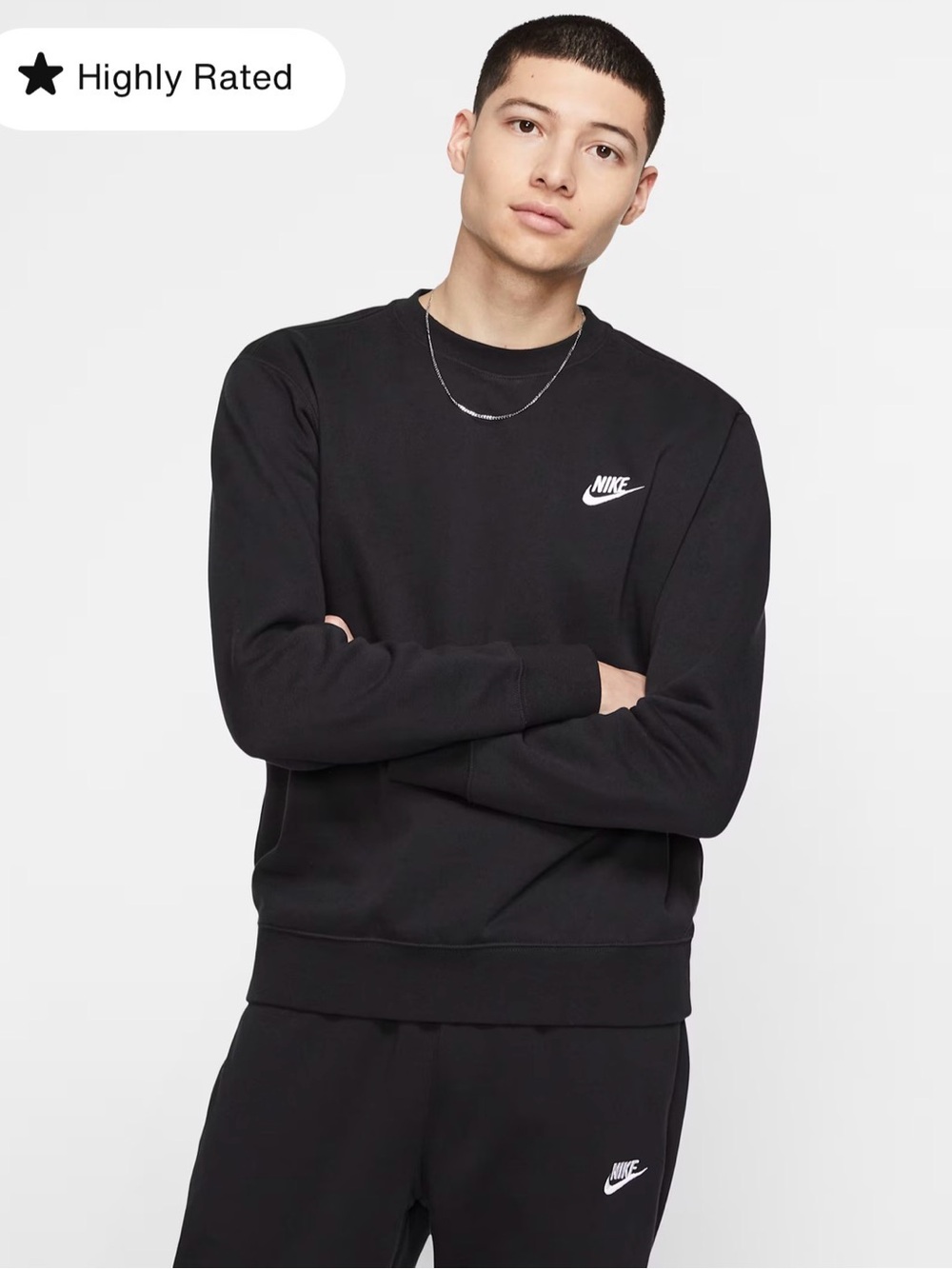 Nike Black Crewneck Sweatshirt Minimalist Streetwear Pullover (NWOT)